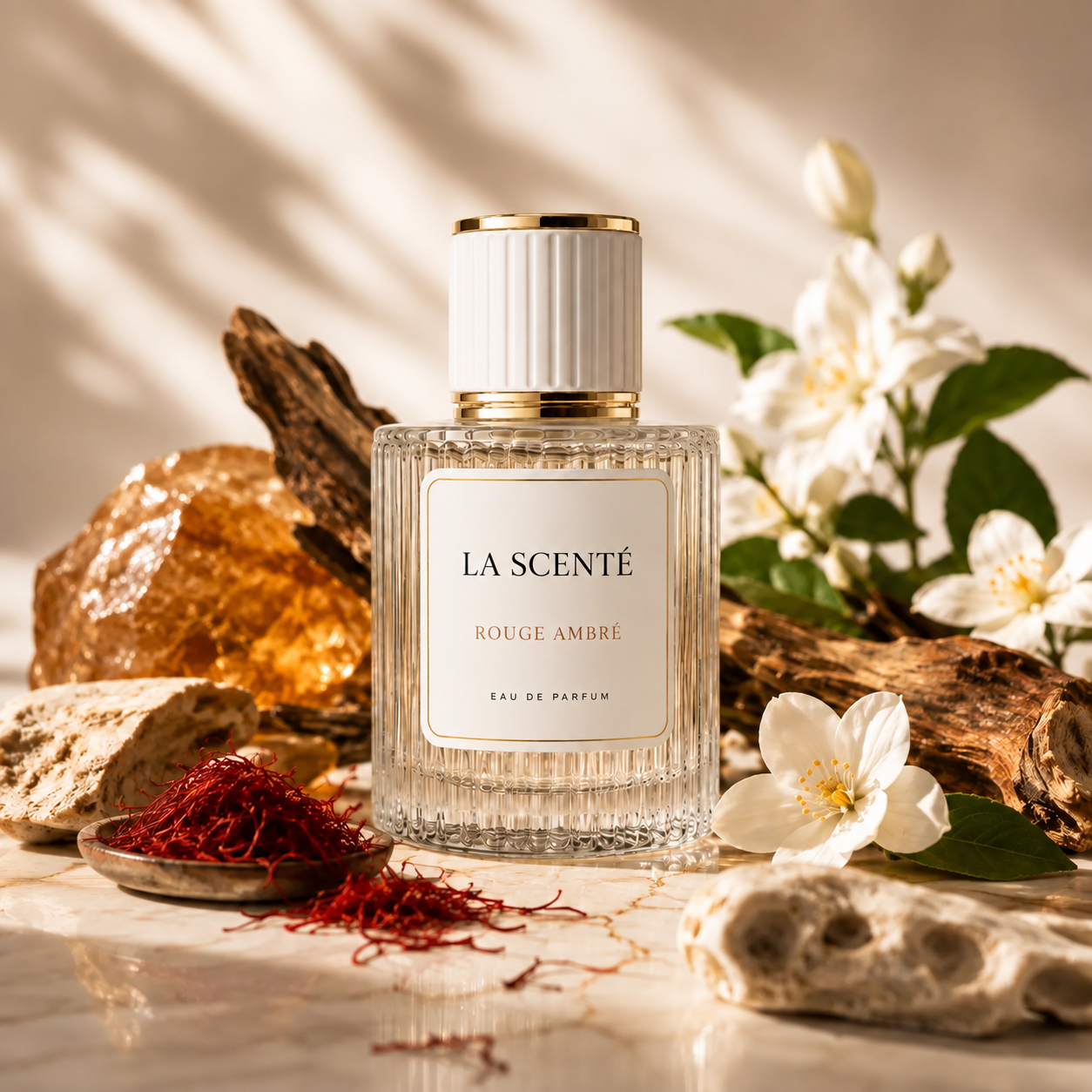 Rouge Ambré keepsake perfume bottle — saffron, jasmine, amber and agarwood